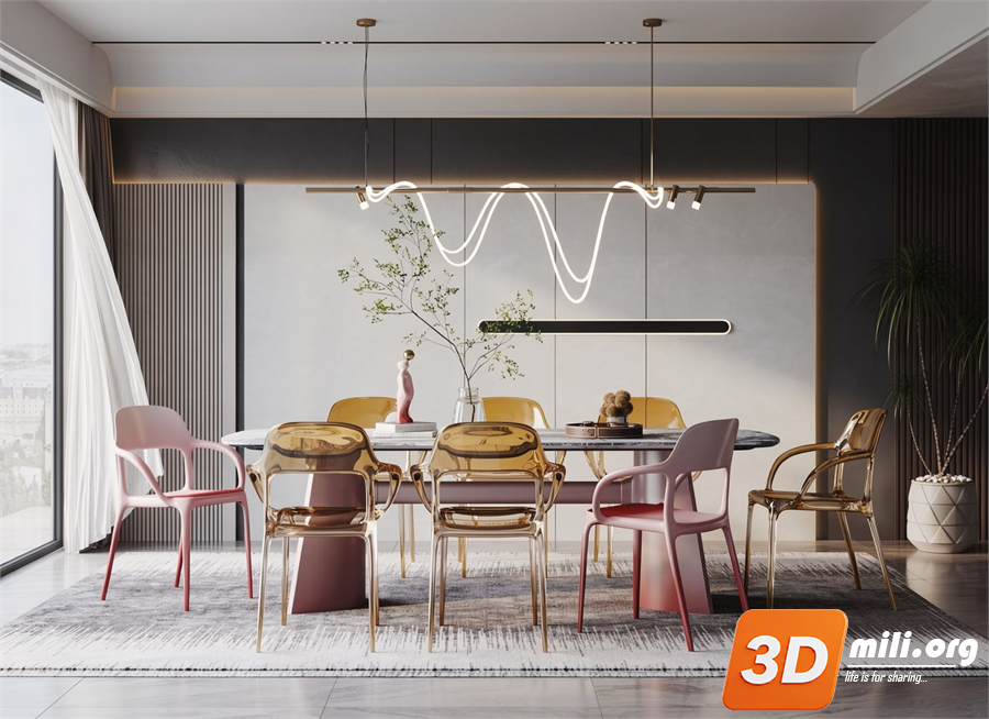 Dining Table Set Skp Files